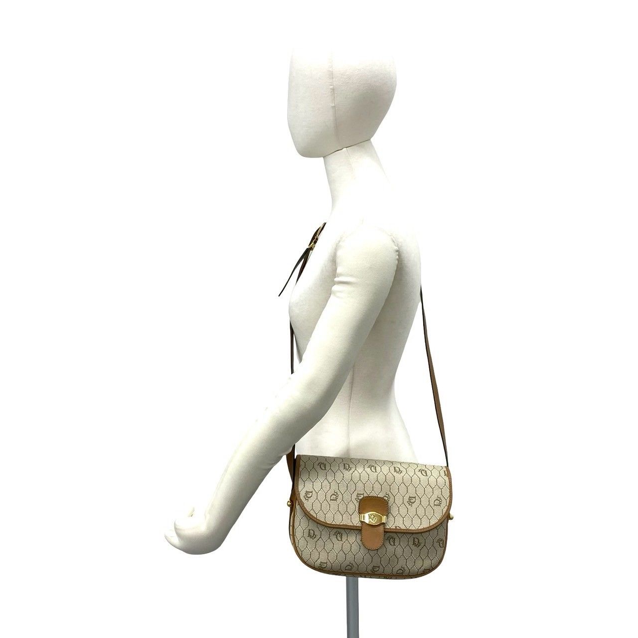 Christian Dior ショルダーバッグ ハニカム柄 ヴィンテージ 極 美品 Christian Dior ディオール ヴィンテージ ハニカム 柄 ロゴ