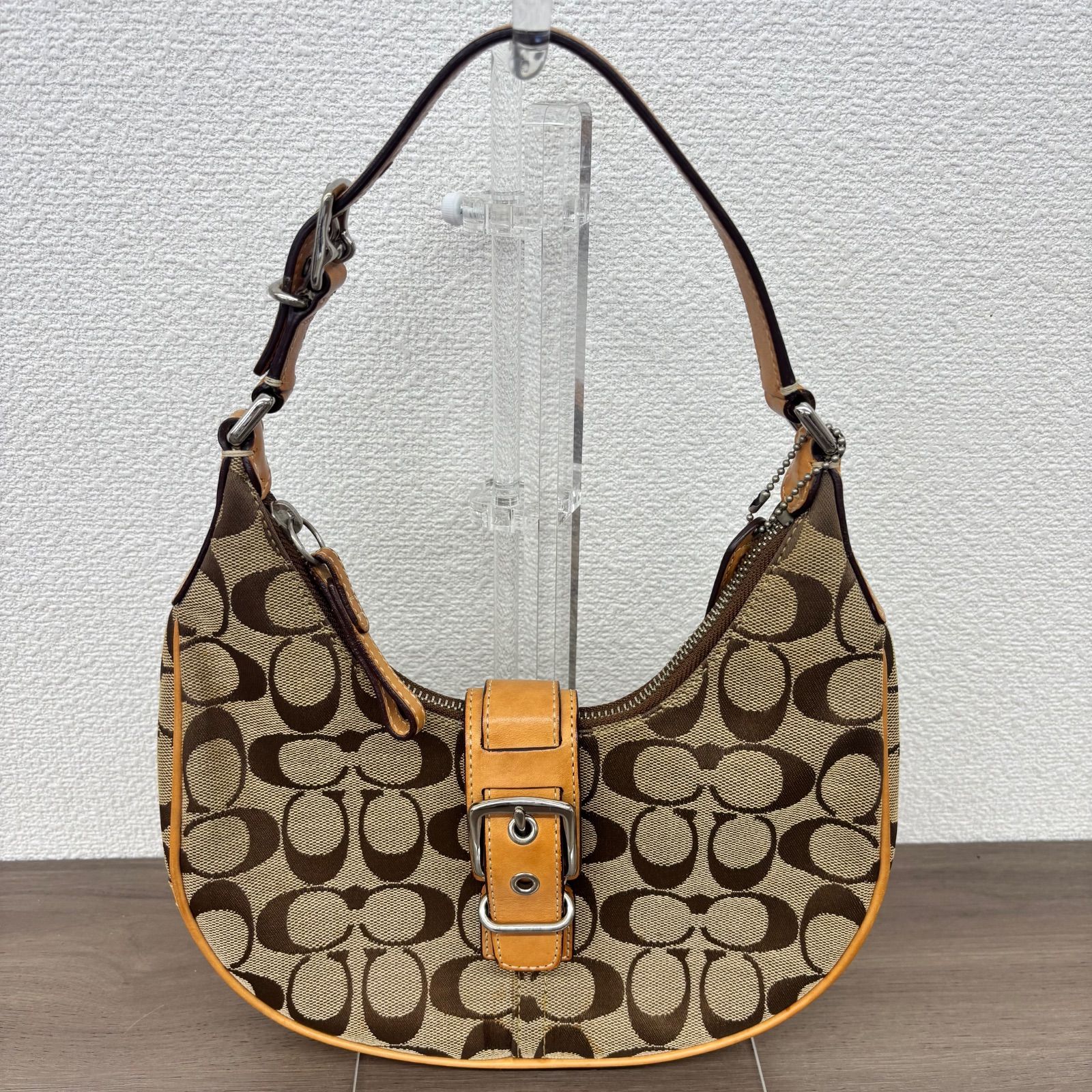 （s）美品 コーチ 6361 ソーホー シグネチャー ワンハンドバッグ 肩掛け ブラウン COACH /8086 13,260円