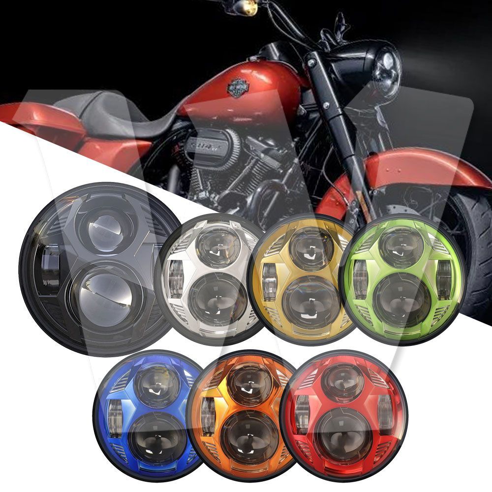 【DOT Eマーク認証】5.75インチ LEDヘッドライト ハイビーム51W 4500LM ロービーム36W 2800LM オスラムLED搭載 IP67 防水 EMC内蔵 ハーレー対応