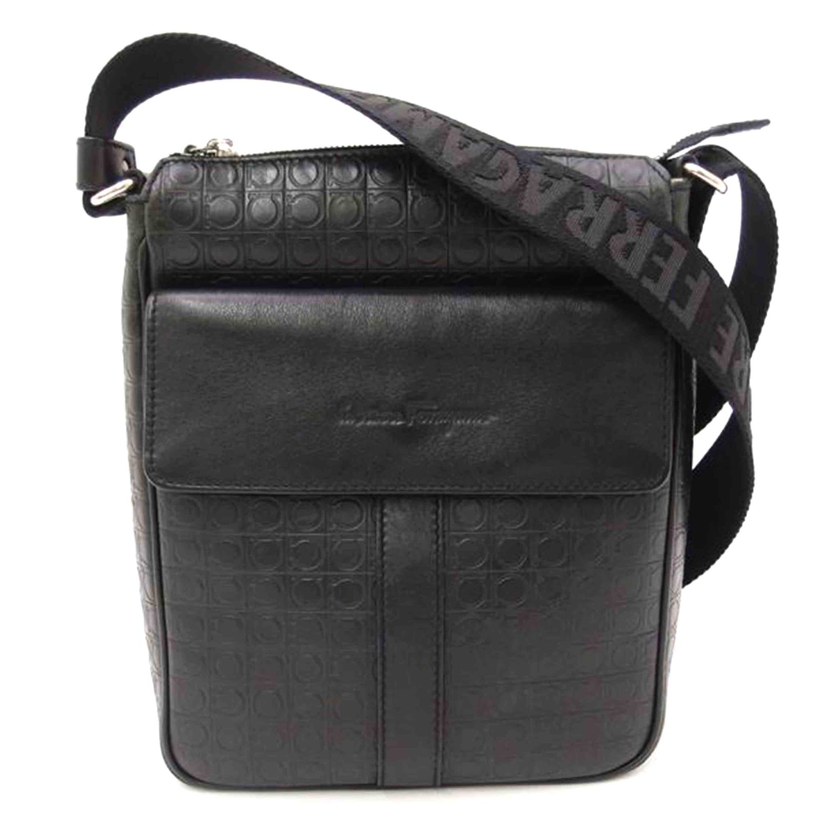 Ferragamo ガンチーニショルダー/ブラック 24 9489 ABランク 69
