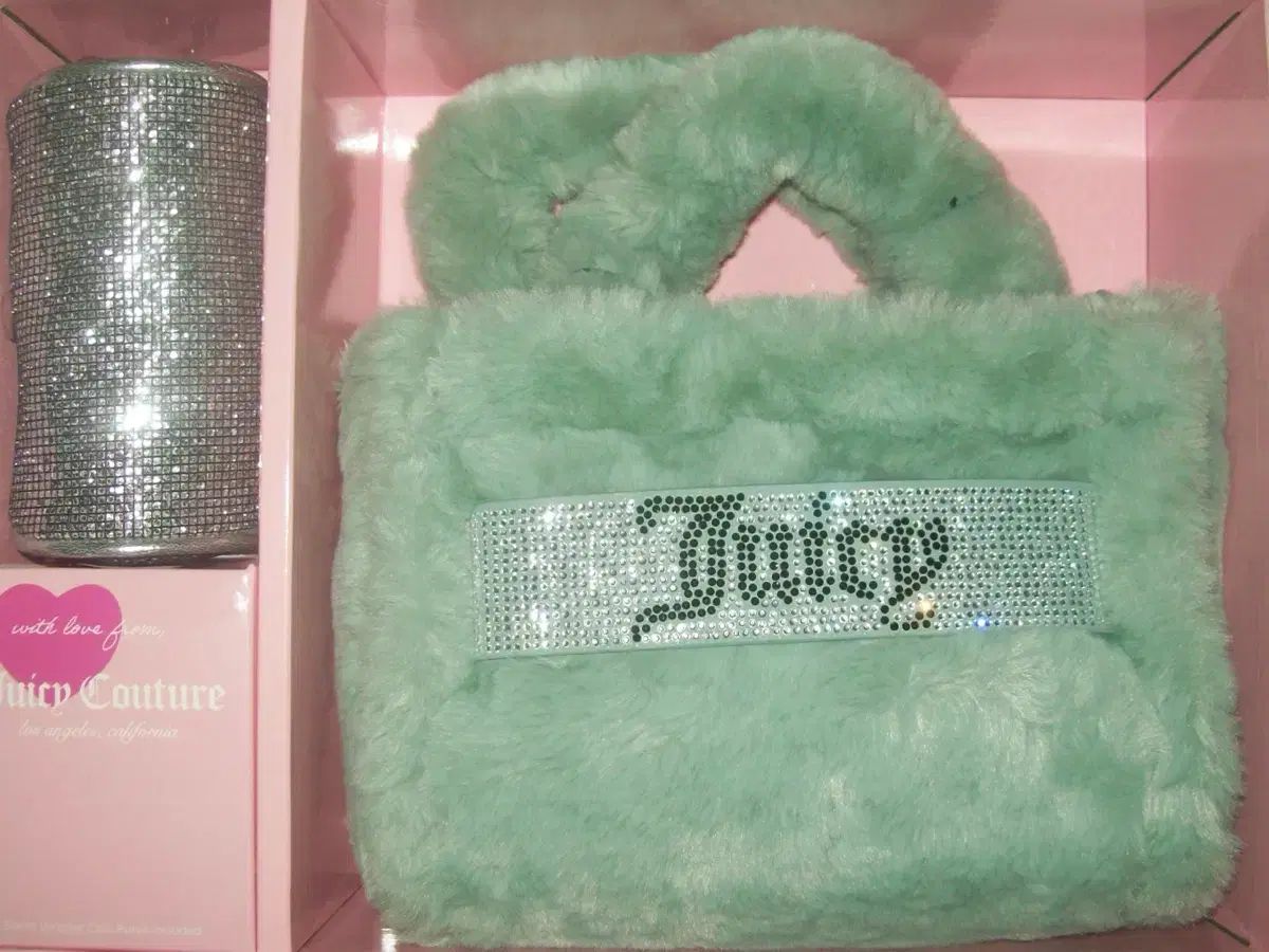 JUICY COUTURE ジューシークチュール ミント ファジー ファー ミニ トートバッグ キュービック バレルバッグ 財布 セット ギャル