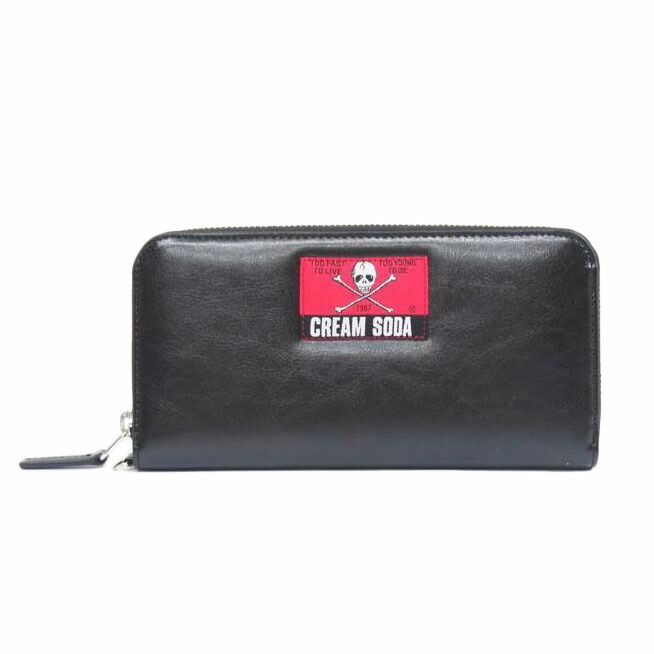 CREAM SODA CREAM SODA ラウンドファスナー長財布 黒 - Sランク 71