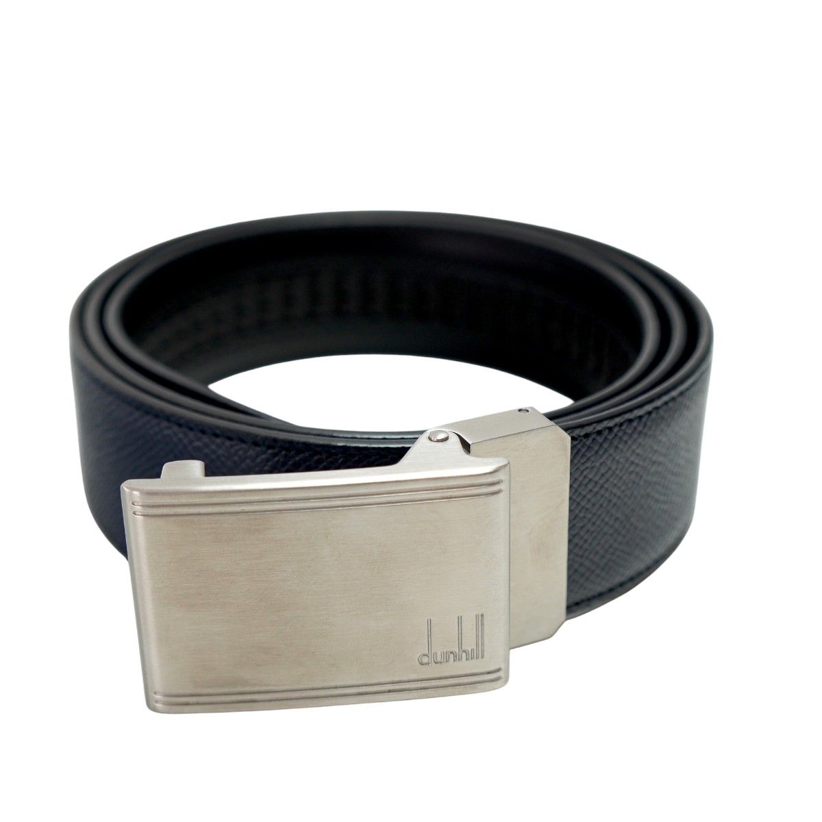 美品 dunhill ダンヒル オートマティック オートロック式 レザ― メンズベルト 42 ネイビー/シルバー T2606-k087 美品 dunhill ダンヒル オートマティック オートロック式 レザ― メンズ