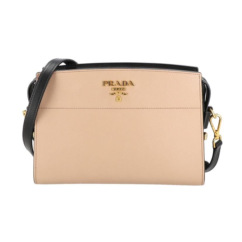 PRADA サフィアーノショルダー/ピンクベージュ 1BH104 ABランク 78