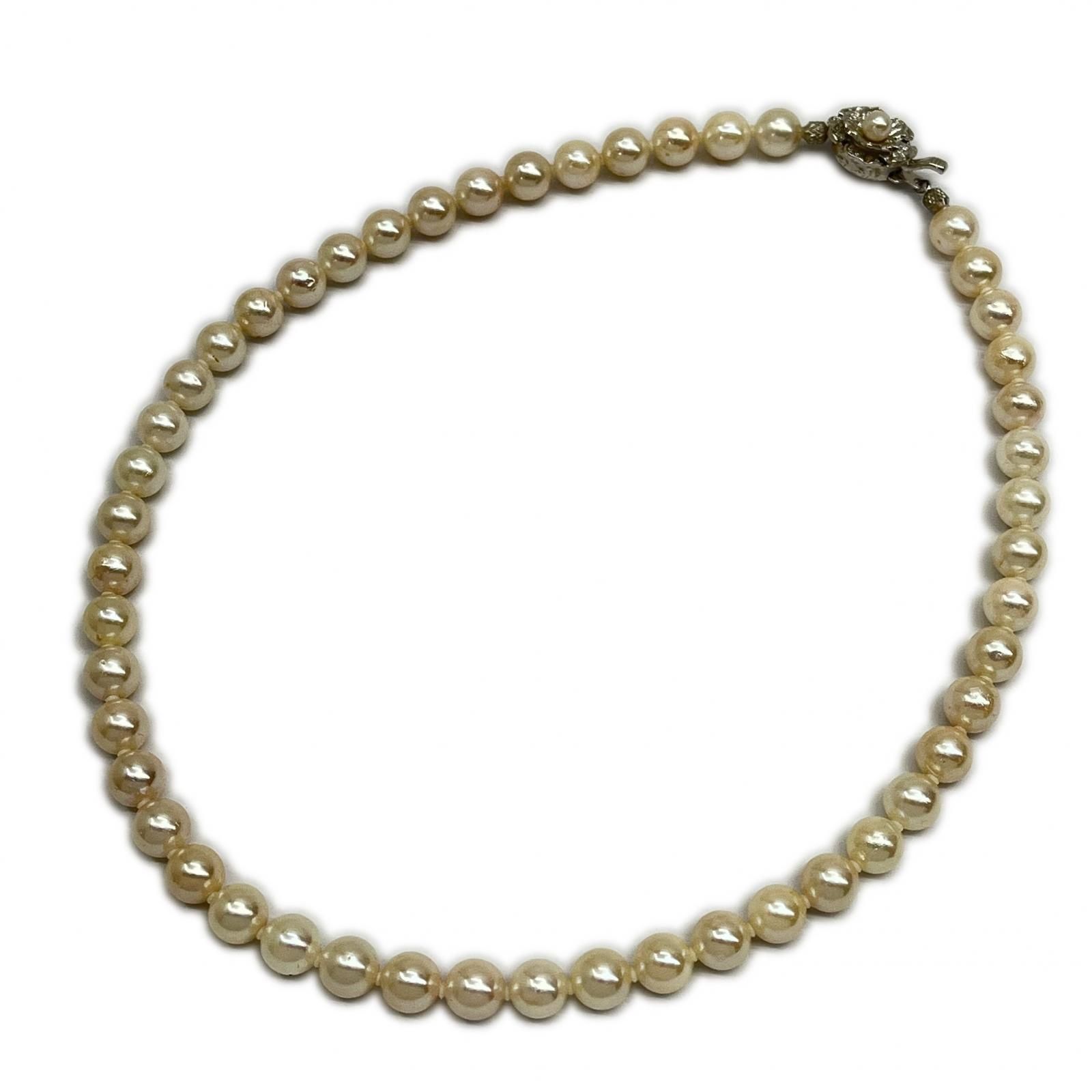 真珠 パールネックレス 総重量35.6g 約40cm パール7.5cmクラスプSV