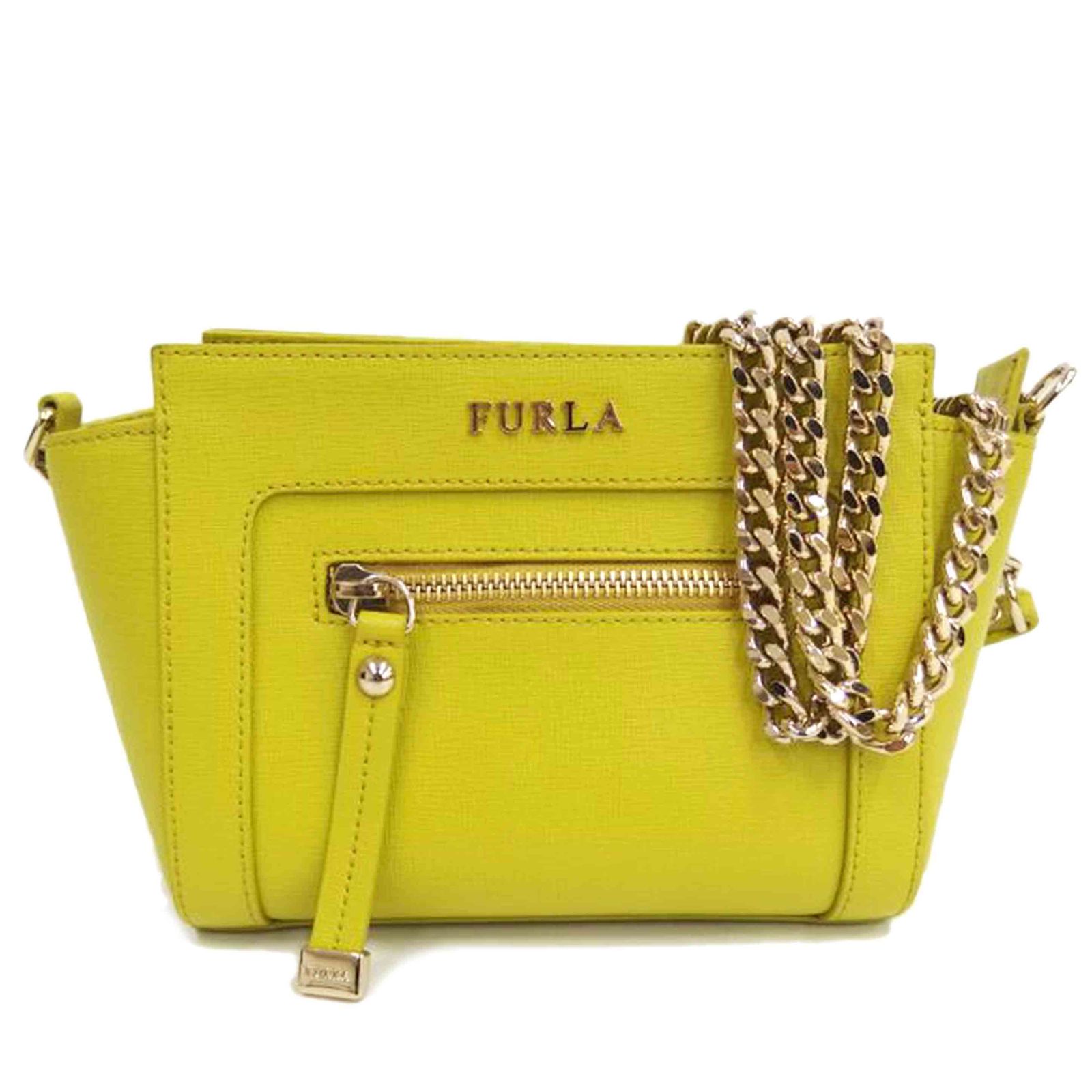 FURLA レザーチェーンショルダー Aランク 82