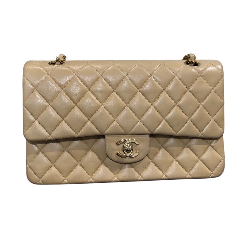 シャネル CHANEL マトラッセ25 A01112 ベージュ ゴールド金具 ラムスキン レディース ショルダーバッグ