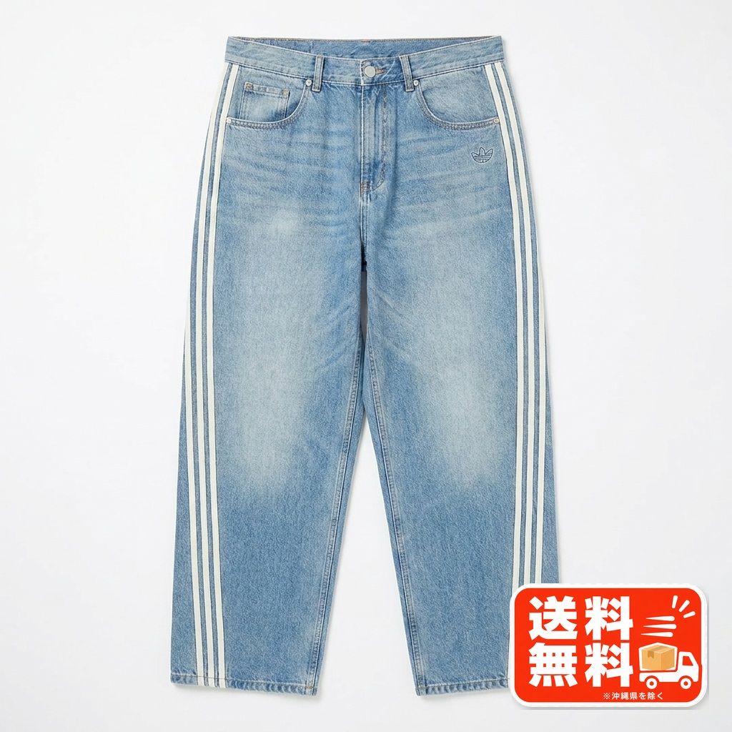 adidas アディダス デニムパンツ サイドライン 34インチ SCULPTOR風
