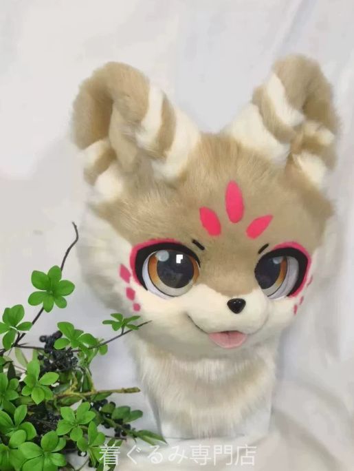犬 猫 着ぐるみ ヘッド全頭 ヘッド ケモノ ファースーツ ぬいぐるみ コスプレ コスチューム Kurumi 一点物 C632