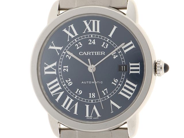 CARTIER カルティエ ロンドソロ XL WSRN0023 腕時計 スティール ブルー文字盤 自動巻き メンズ【中古】472