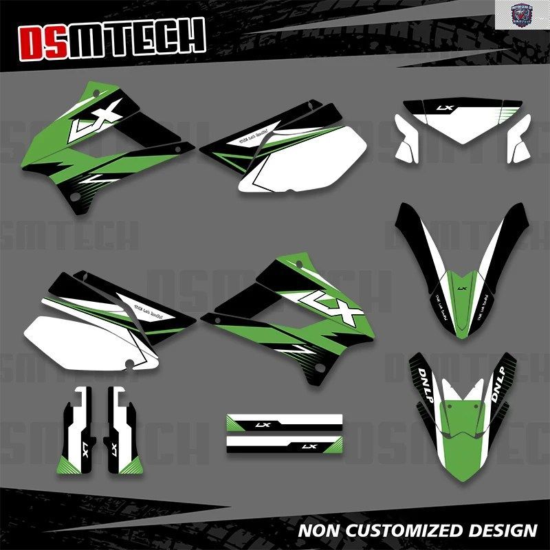 カワサキ KLX250 KLX 250 2008-2021 ナンバーネーム背景グラフィックデカールステッカーキット
