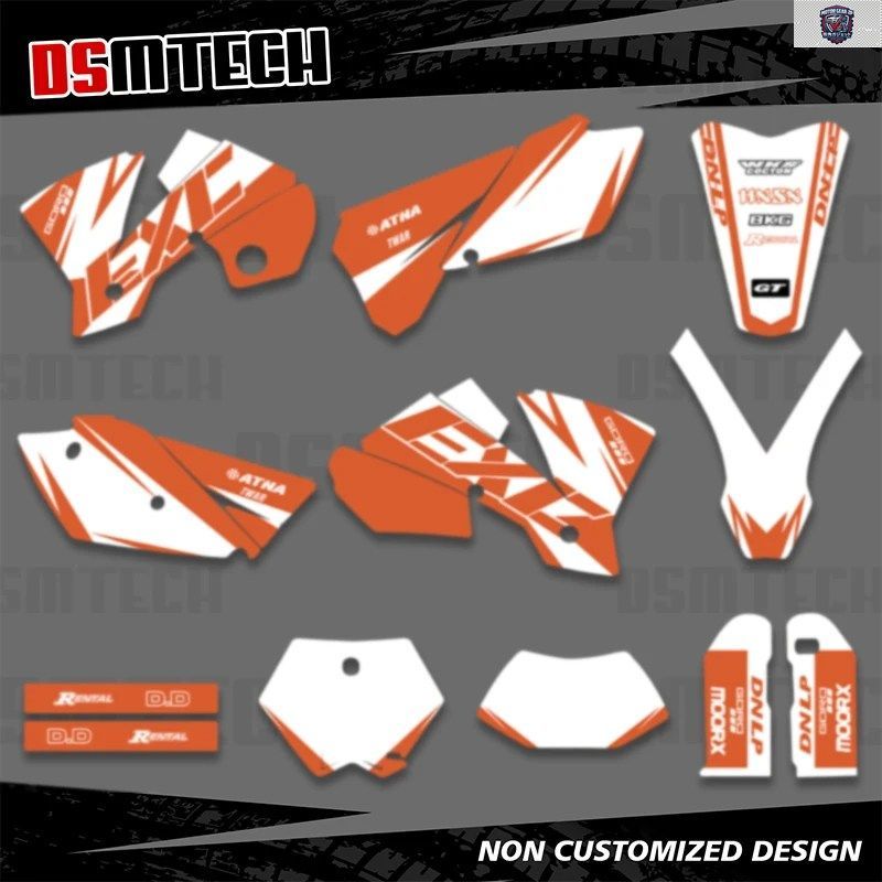 オートバイ用グラフィック KTM 125 200 250 300 400 450 525 EXC 2004 オートバイ用グラフィック デカール ステッカー キット