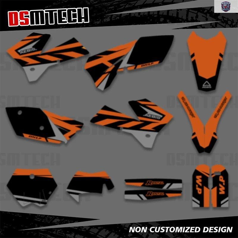 オートバイ用グラフィックデカールステッカーキット KTM SX SXF MXC XC XCF XCW EXC EXCF 2005 2006 2007 ナンバーネーム背景