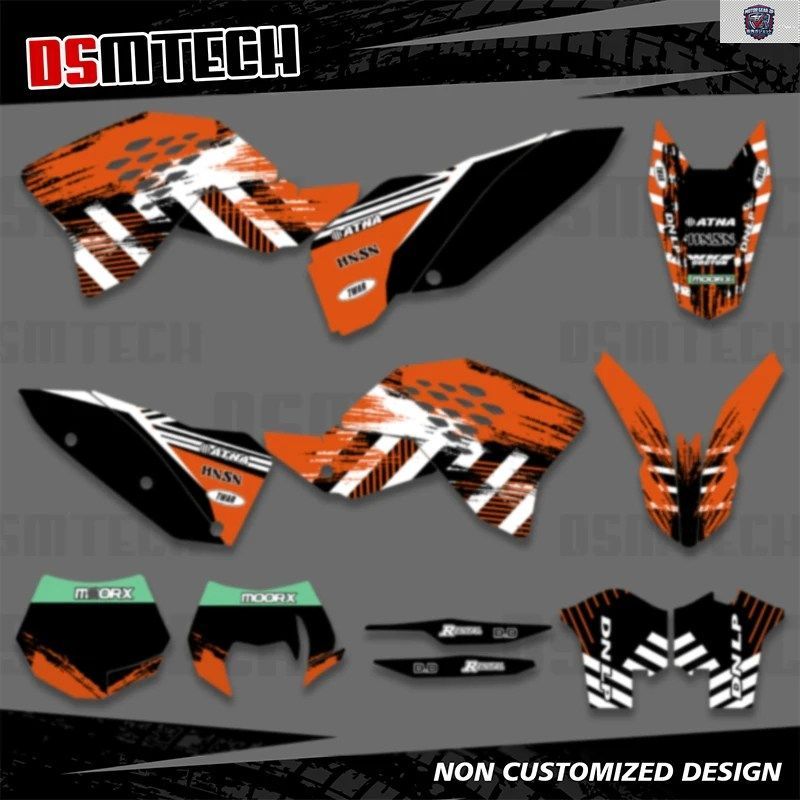 KTM EXC EXC-F 125 250 300 450 530 2008-2011 SXF 2007-2010 フルグラフィックデカールステッカーキット オートバイ背景