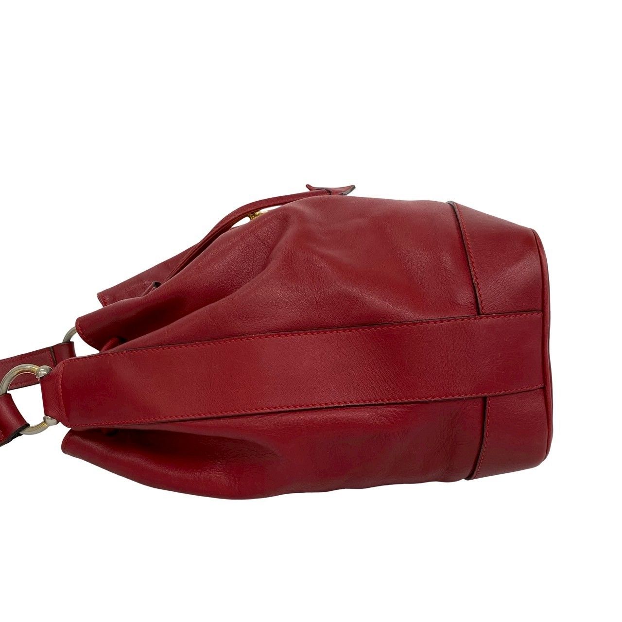 極 美品 CELINE セリーヌ ヴィンテージ リング金具 ロゴ レザー 本革 