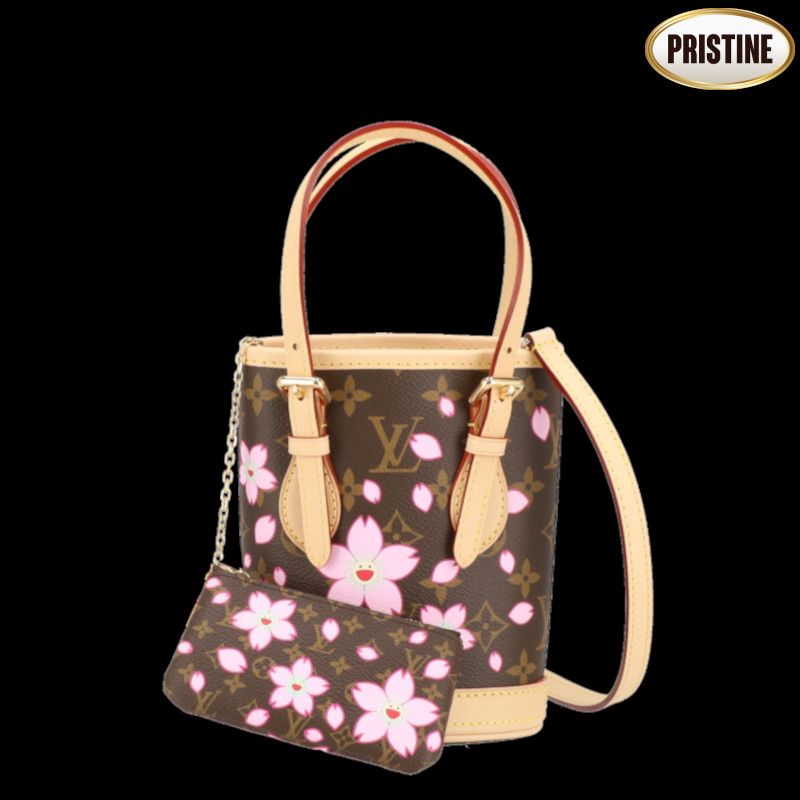LOUIS VUITTON ナノ・バケット/モノグラム/村上隆 M13417 SAランク 84