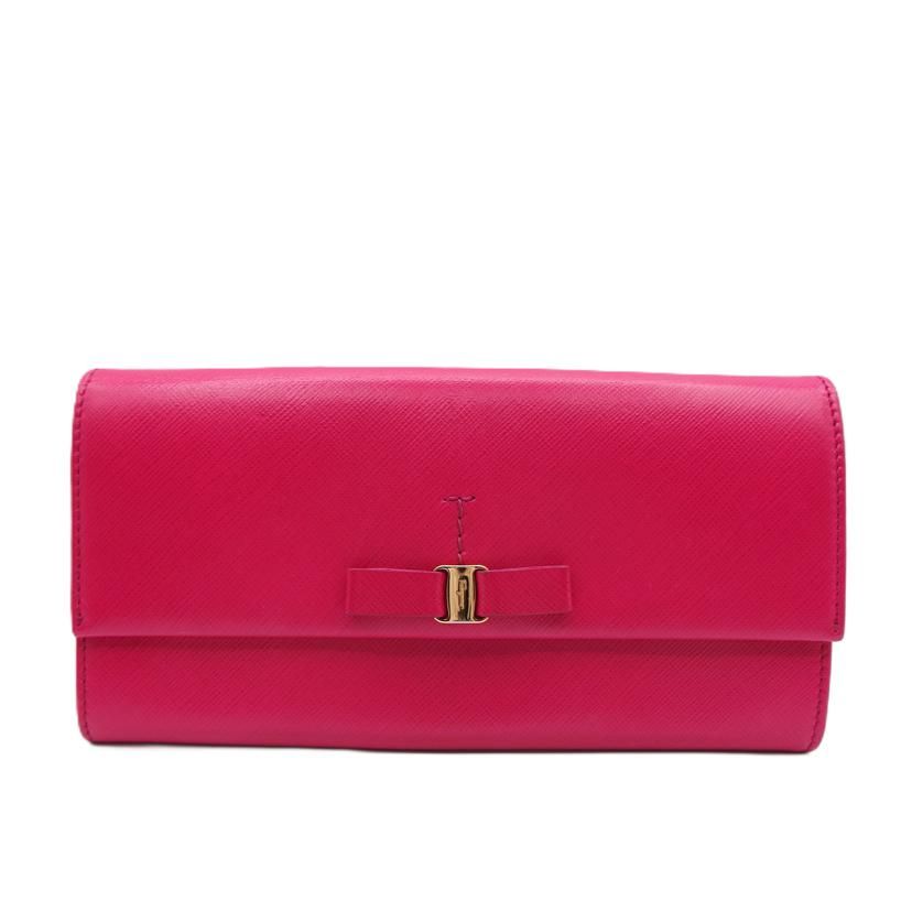 Ferragamo ヴァラリボン/二つ折り長財布 ABランク 88