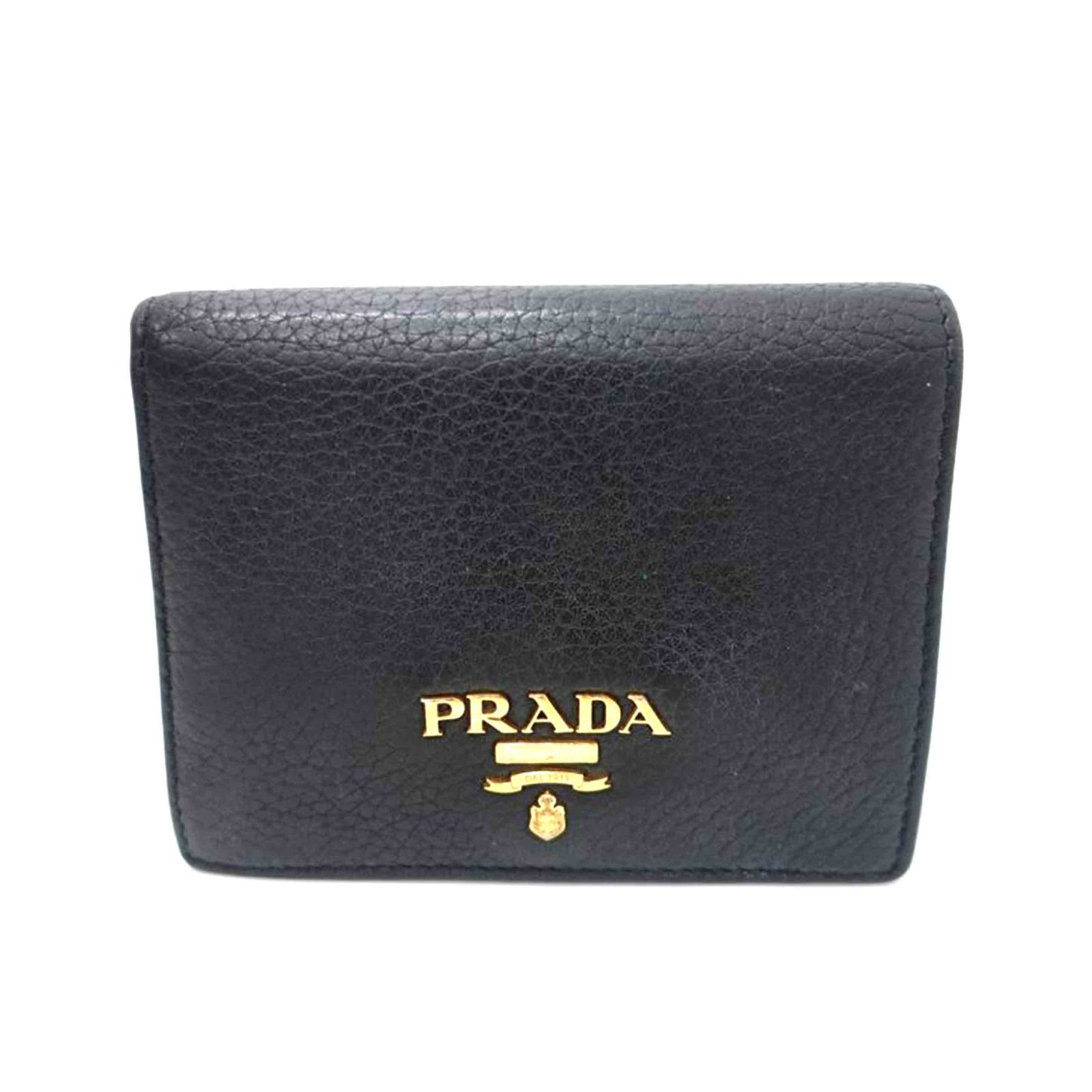 PRADA 二つ折りレザー財布 Bランク 88