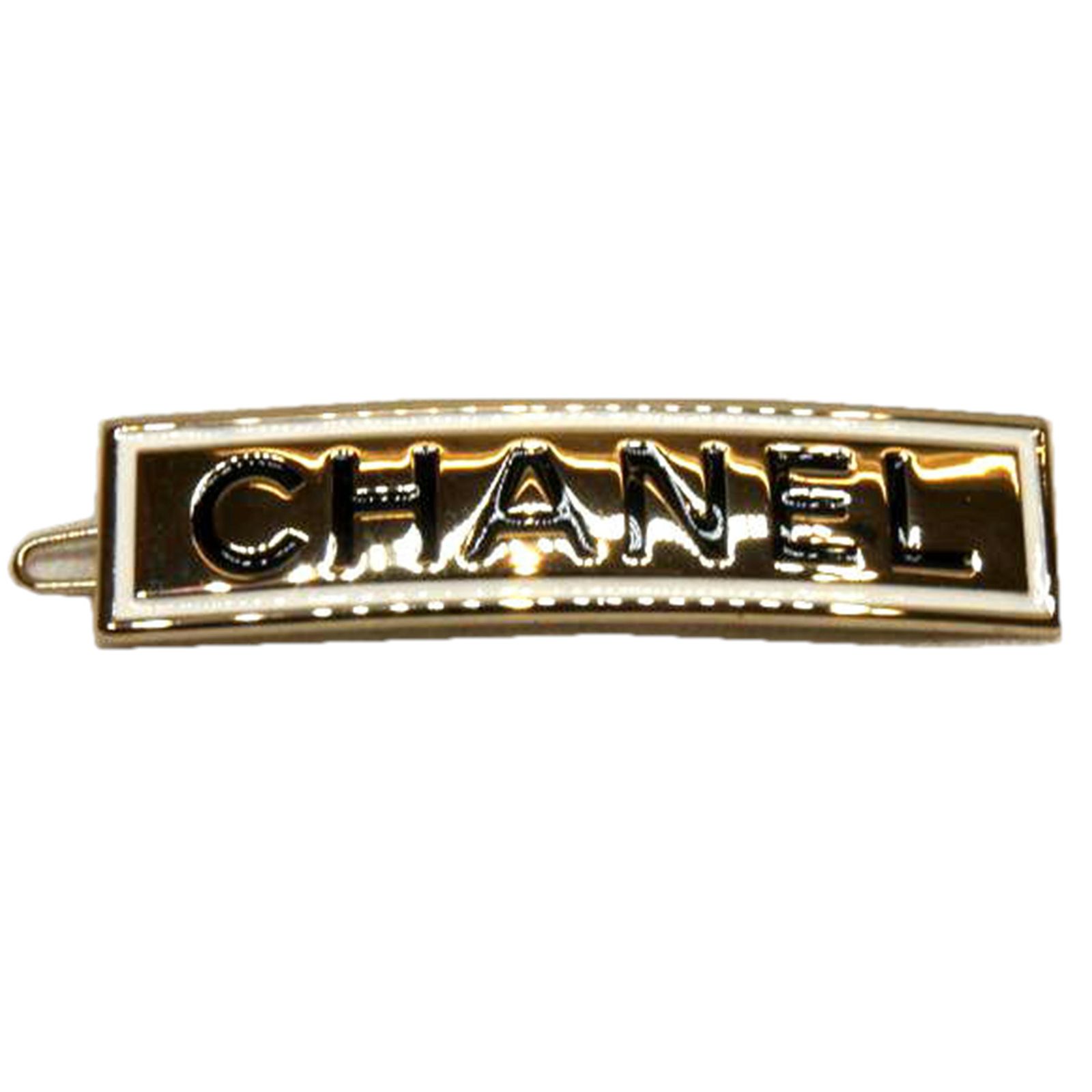 CHANEL ロゴバレッタゴールドカラー Aランク 92