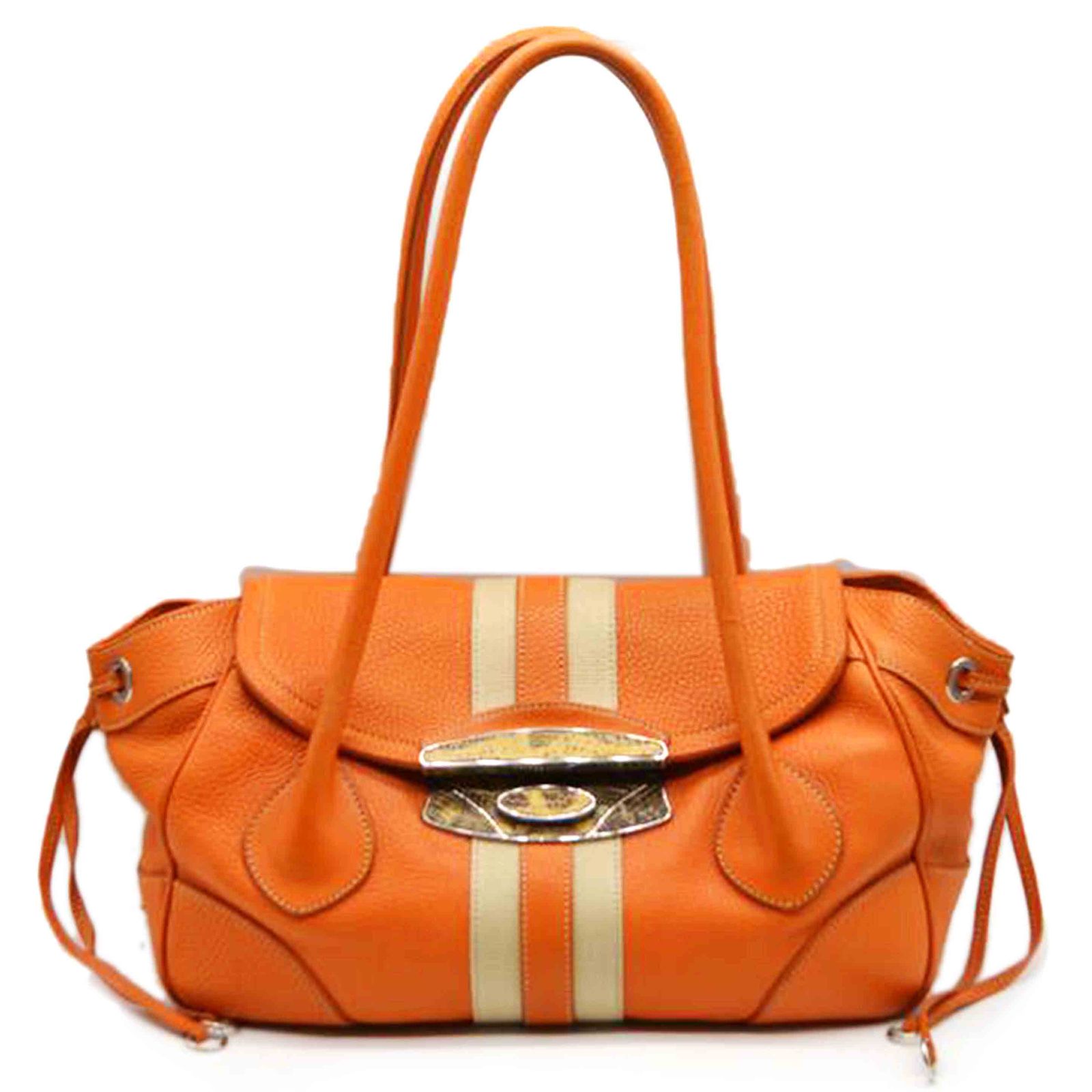 PRADA ヴィッテロダイノルーテルレザーハンド/オレンジ BR2978 Bランク 89