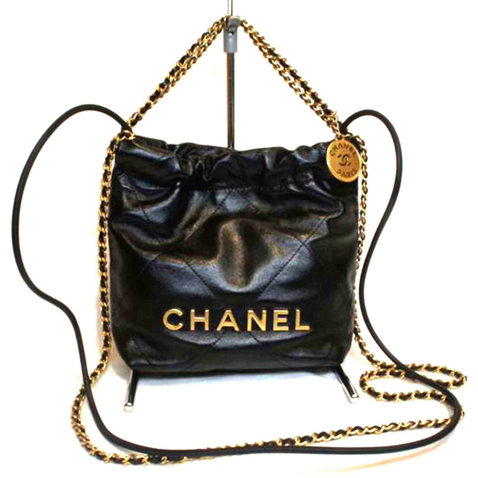 CHANEL シャネル22シャイニーカーフミニマトラッセホーボーバッグ AS3980 SAランク 92
