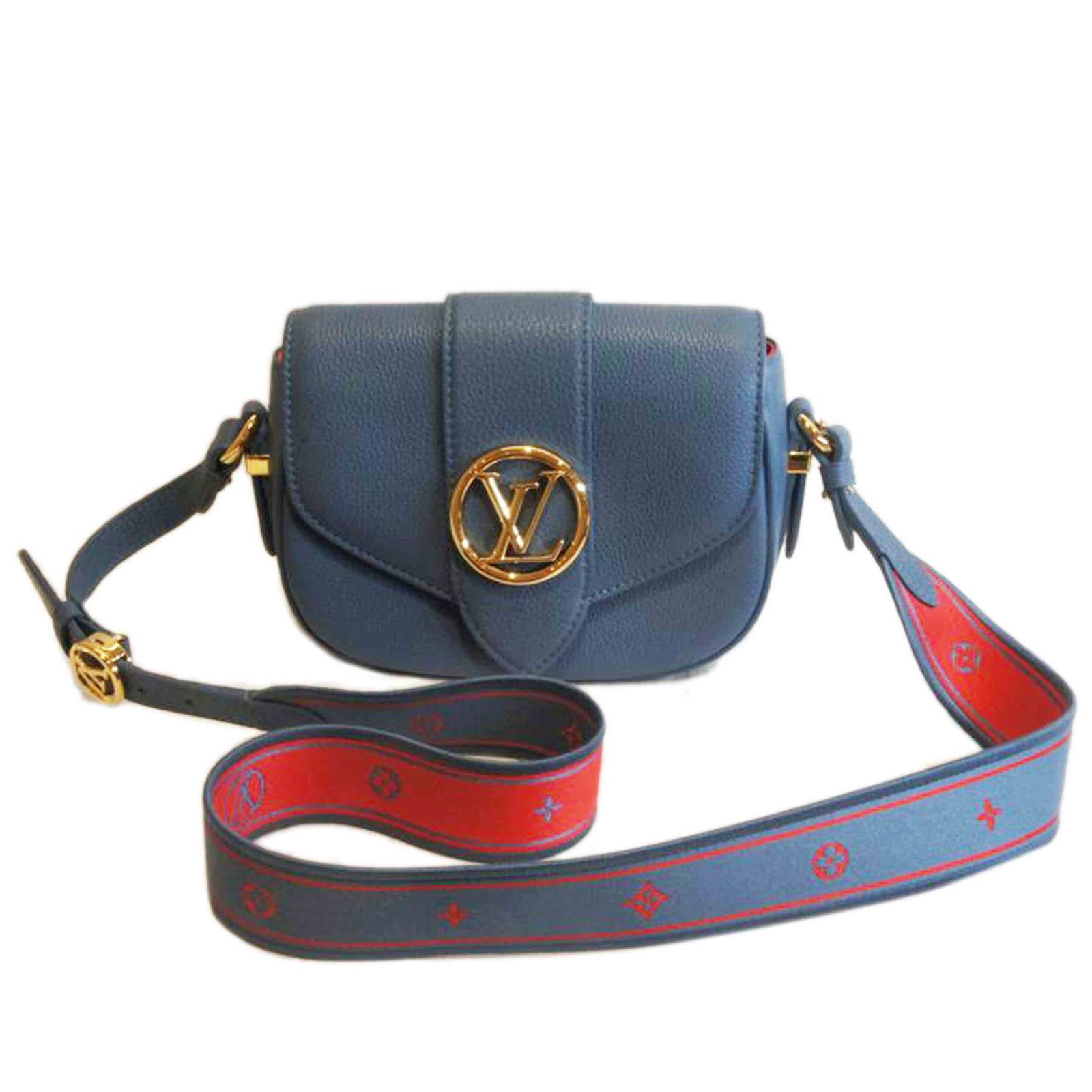LOUIS VUITTON ポンヌフ/カーフ/GDロゴ M55947 Aランク 92