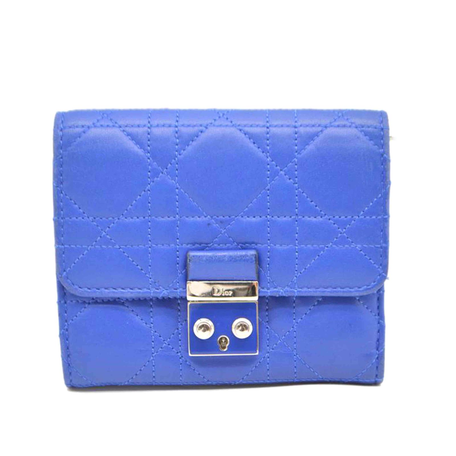 Christian Dior レディディオールカナージュコンパクトレザー財布 ABランク 89