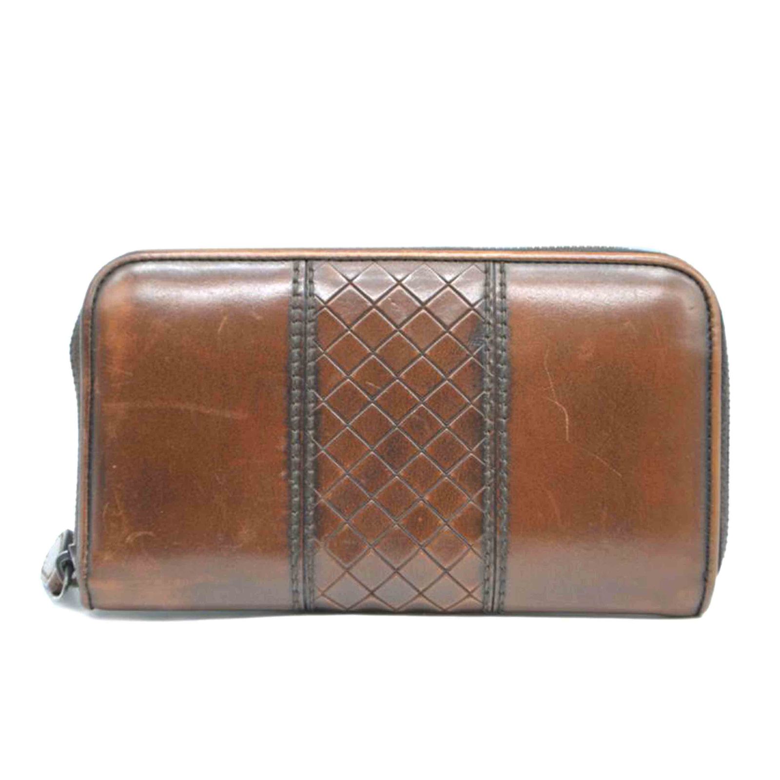 BOTTEGA VENETA センターイントレチャートラウンドファスナー長財布 114076 Bランク 89