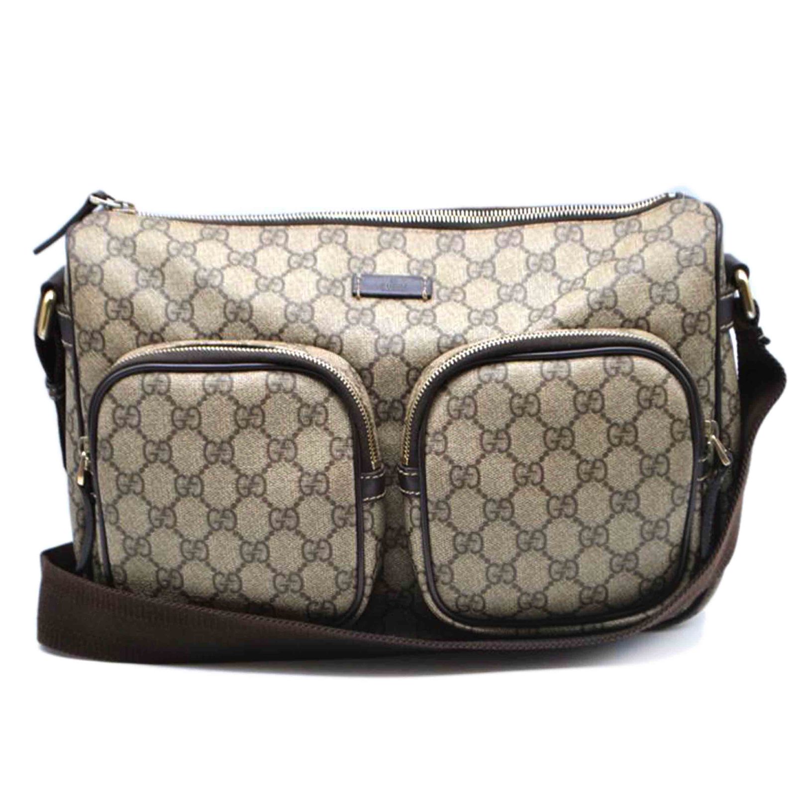 GUCCI GGプラスツインポケットレザーショルダー 246881 Bランク 89