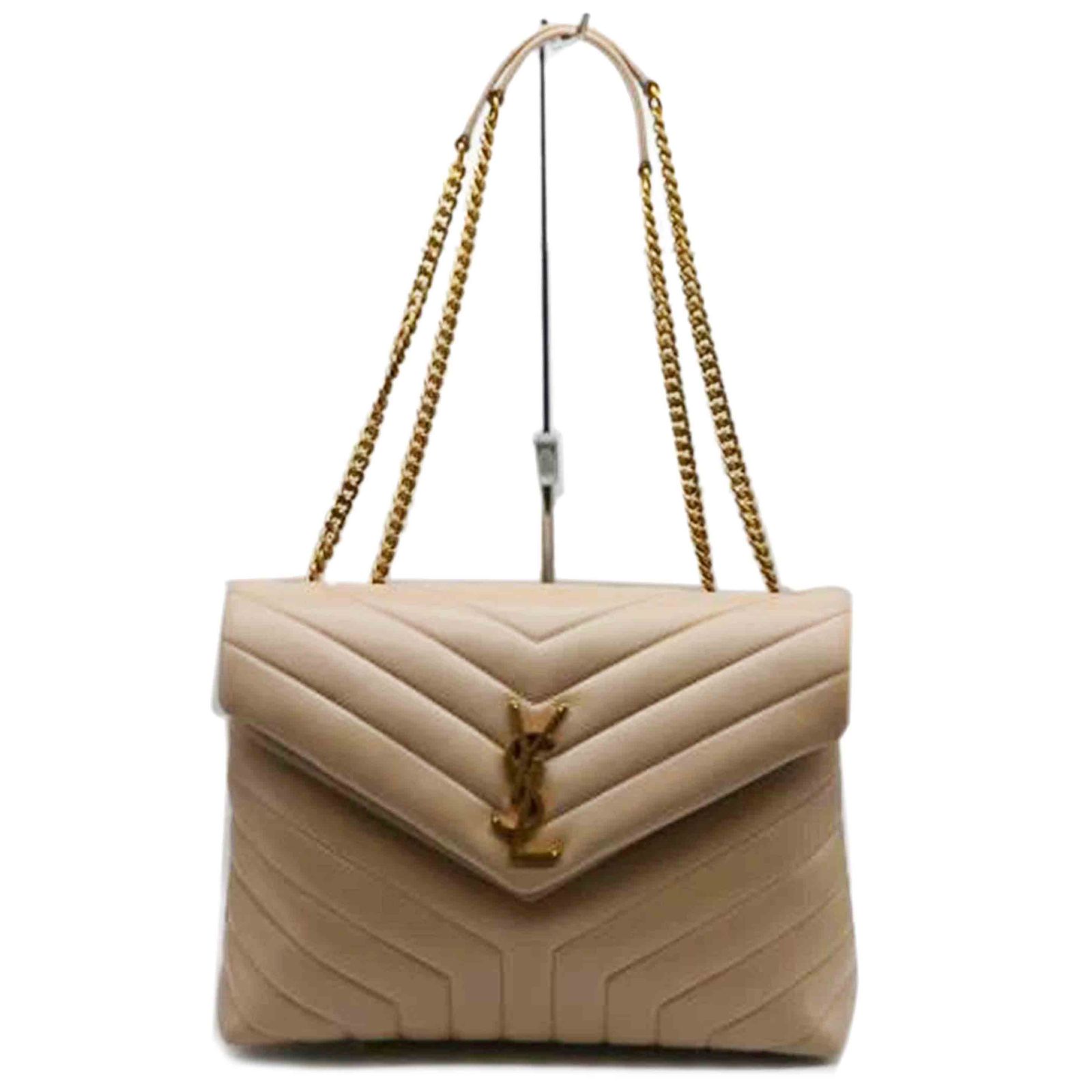 SAINT LAURENT ルルミディアム/カーフスキン/ベージュ 574946 SAランク 89