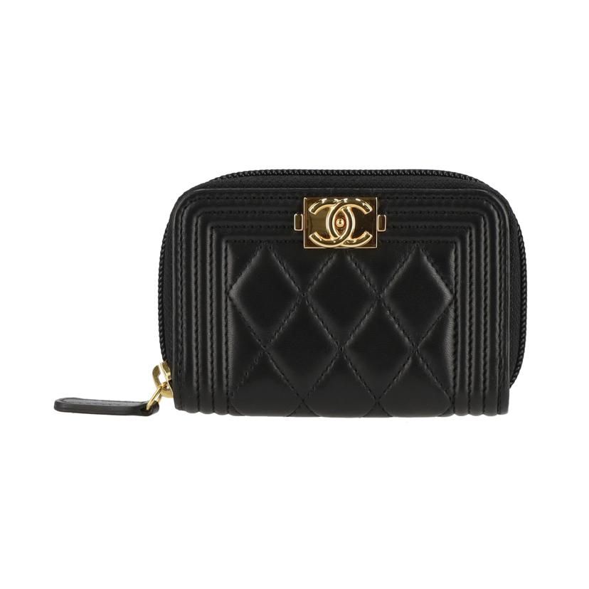 CHANEL シャネルボーイシャネルジップコイン/カ－ドケース A80602 Aランク 93