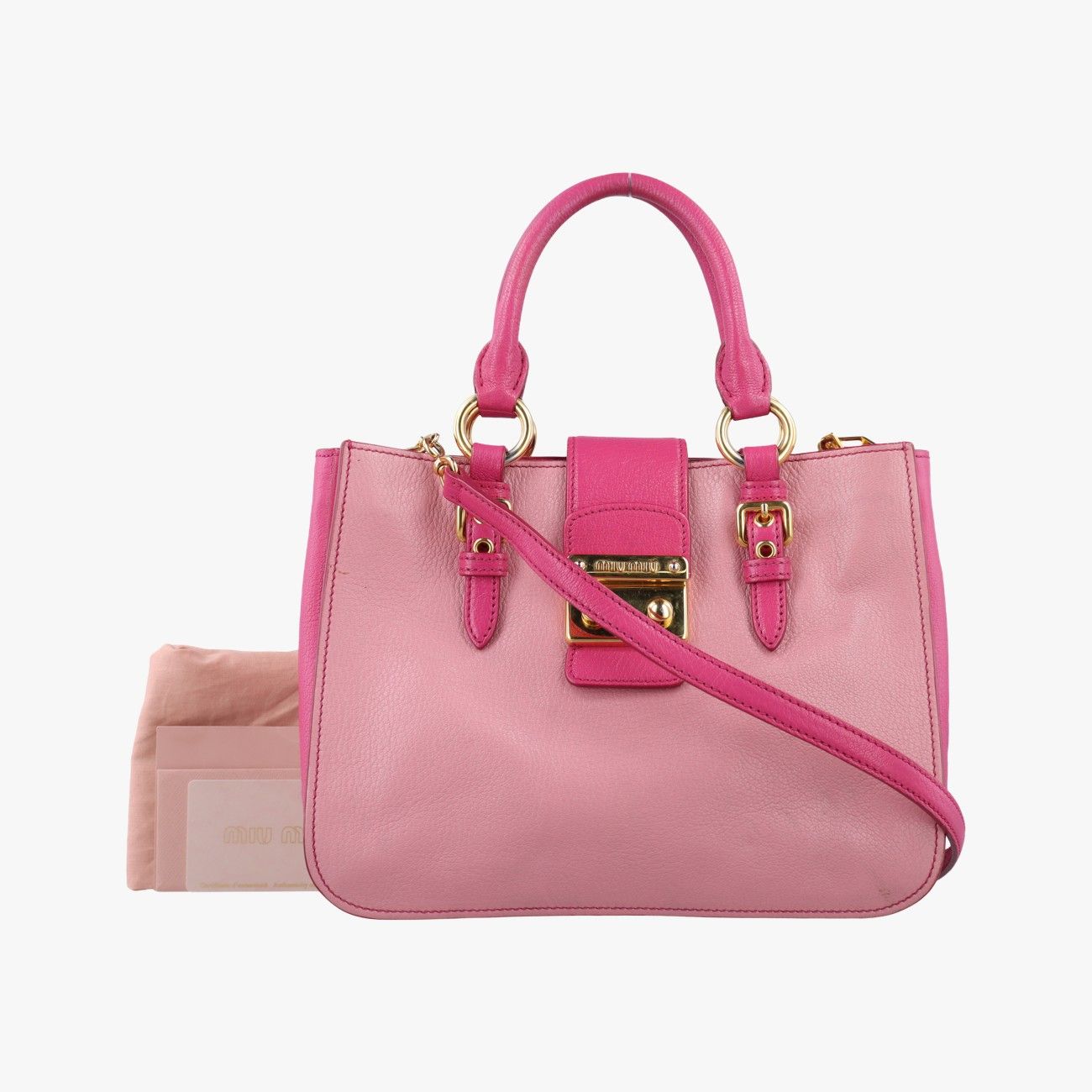 ミュウミュウMiu Miuマドラス ピンク レザー 122