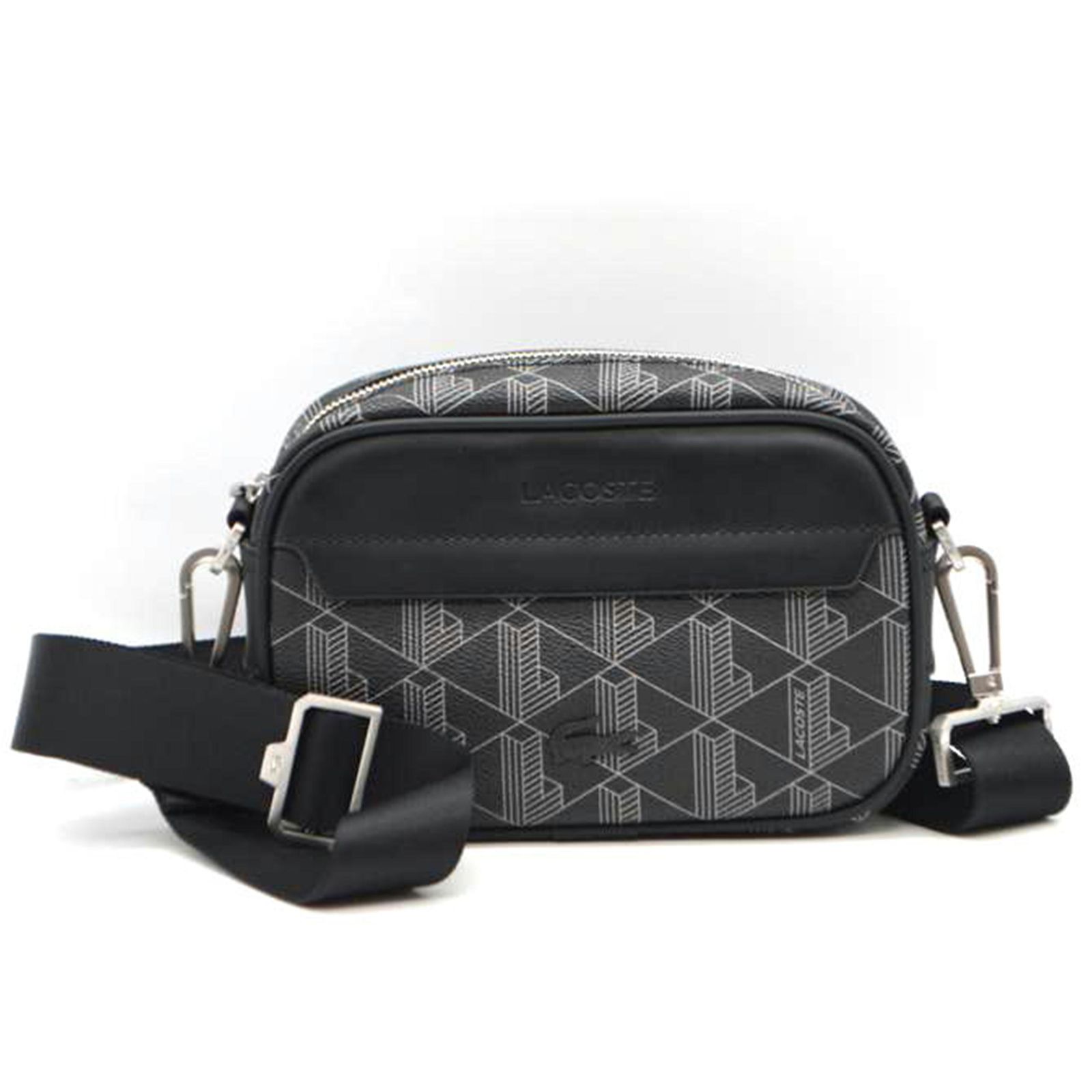 LACOSTE NH5283LX モノグラム レポーターバッグ ブラック LACOSTE ザブレンドモノグラムコンビレポーターバッグ NH5283LX SA