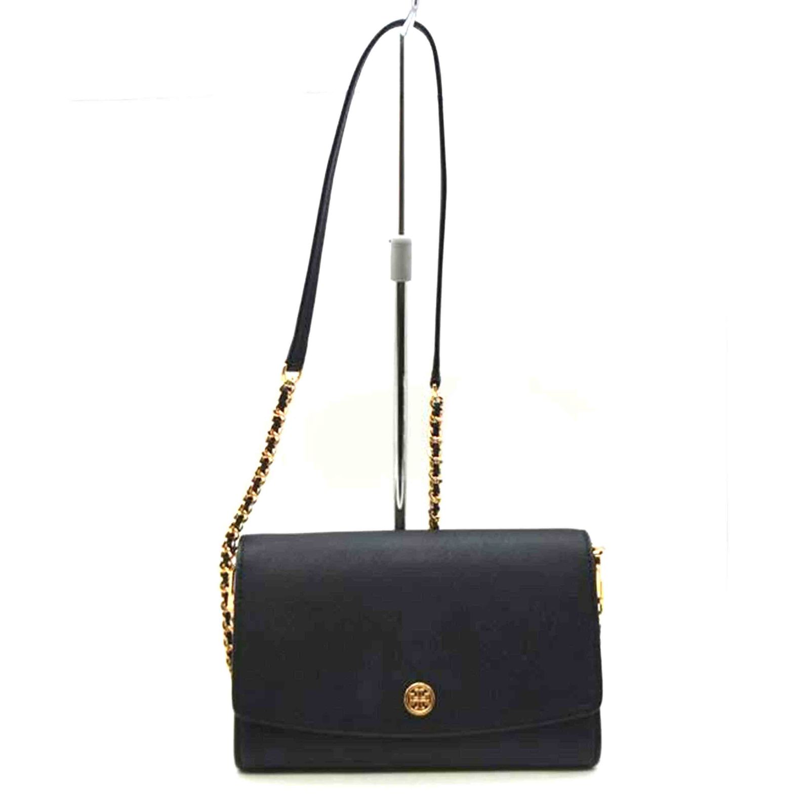 TORY BURCH ロビンソンチェーンレザーウォレット/ブラック 54277 001 Aランク 89