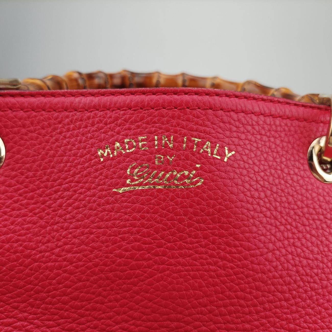 グッチGucciバンブーショッパー レッド×オレンジ レザー 323660