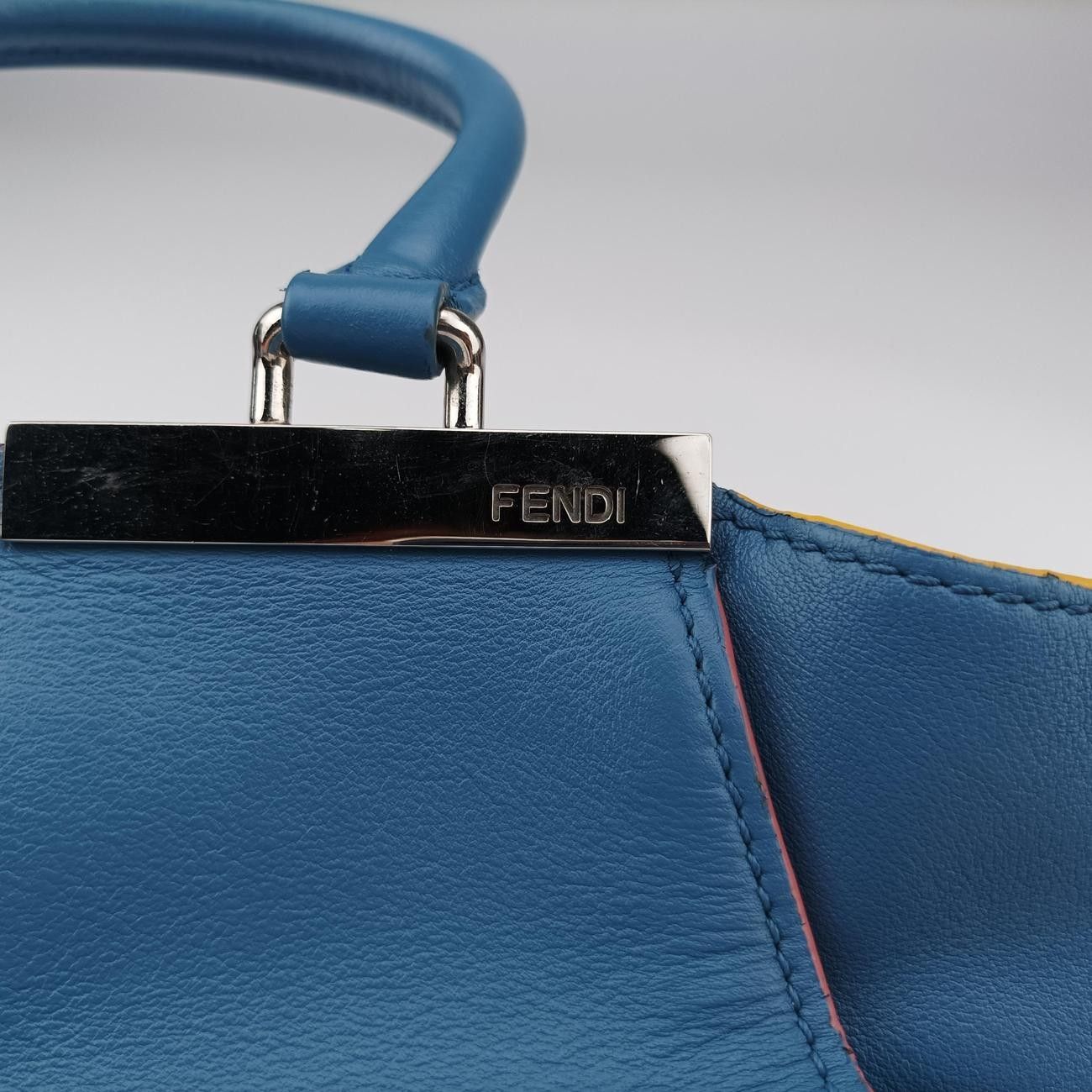 フェンディFendiプチトロワジュール ブルー レザー 8BH333 8BH333-5QT
