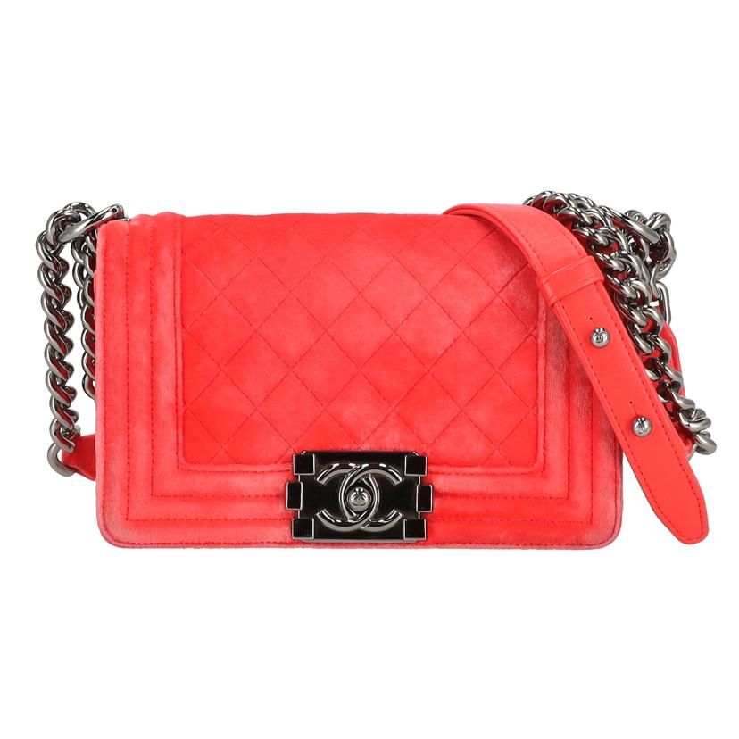CHANEL ボーイシャネル/ベロアチェーンショルダーバッグ ABランク 91
