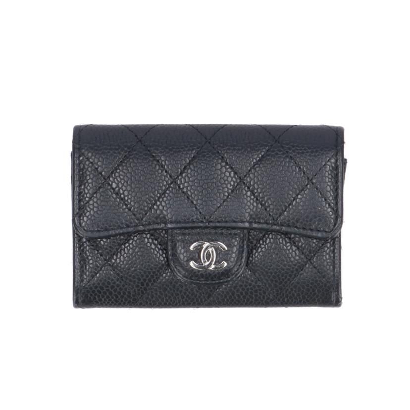 CHANEL キャビアスキン/クラシックカードケース/コインケース AP0214 Aランク 91