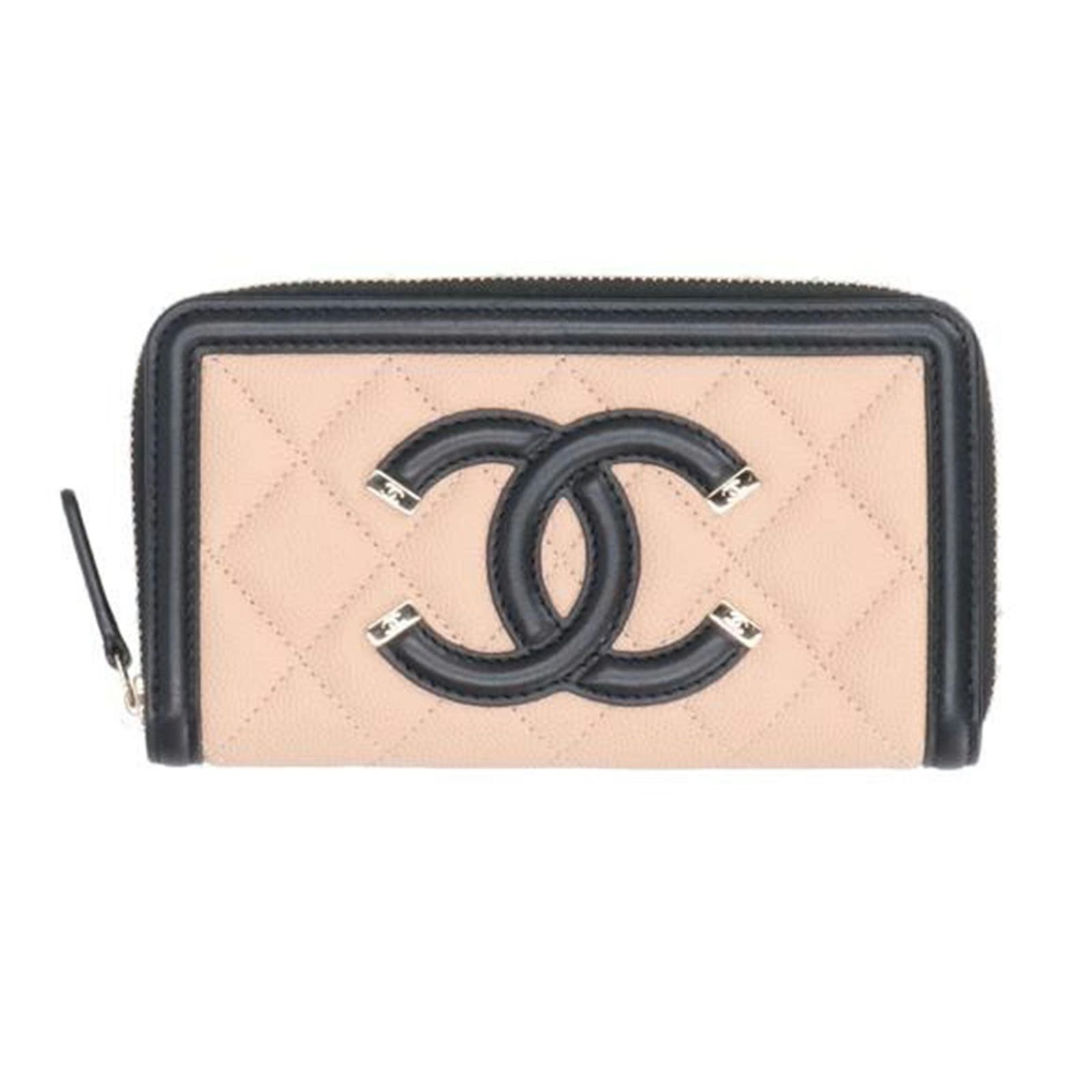 CHANEL CCフィリグリーココマークジップウォレット Aランク 85
