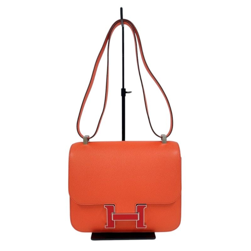 エルメス HERMES コンスタンス３　24 Y刻印　(2020年製) ローズテキサス 　シルバー・レッド金具 エプソン レディース ショルダーバッグ