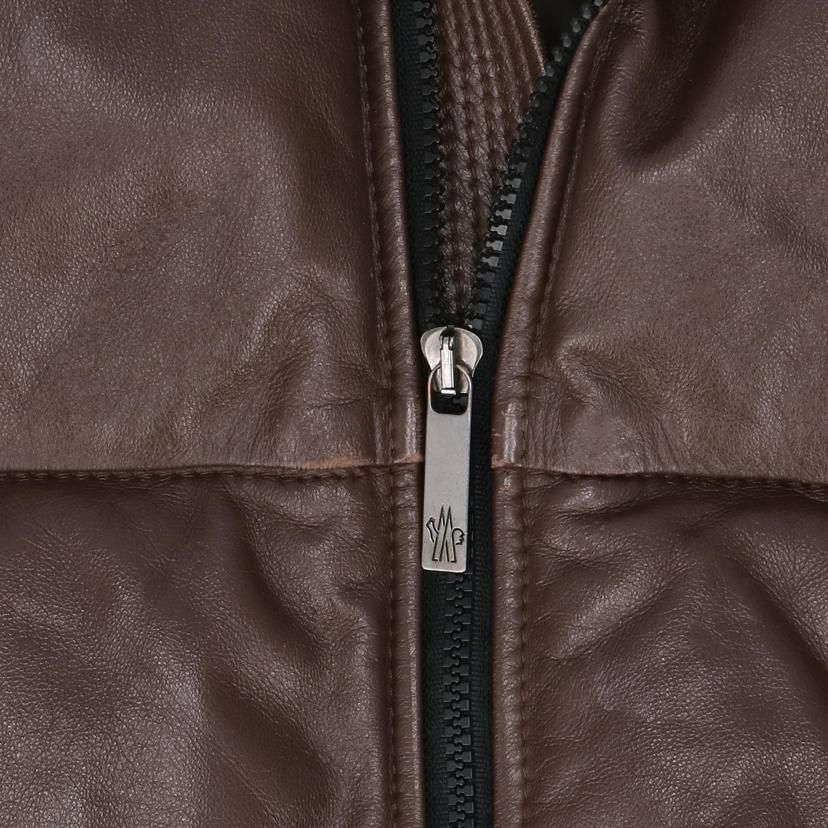 【Rare＆Vintage ARCHIVE】MONCLER モンクレール/レザーダウンジャケット/フーディー/茶タグ/アーカイブ/G32/ABランク/76【中古】 MONCLER レザーダウンジャケット/フーディー/茶タグ/アーカイブ G32 AB