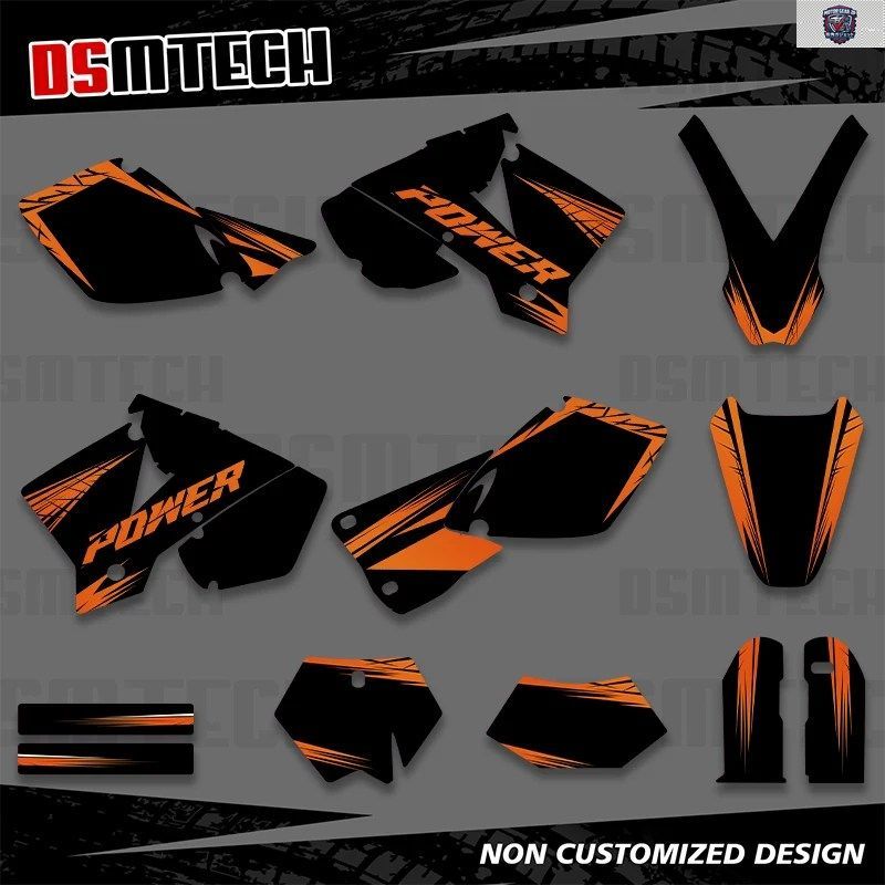 オートバイ用デカールステッカー KTM EXC 125 200 250 300 400 450 525 2003 フルセット グラフィック粘着デカールキット 001