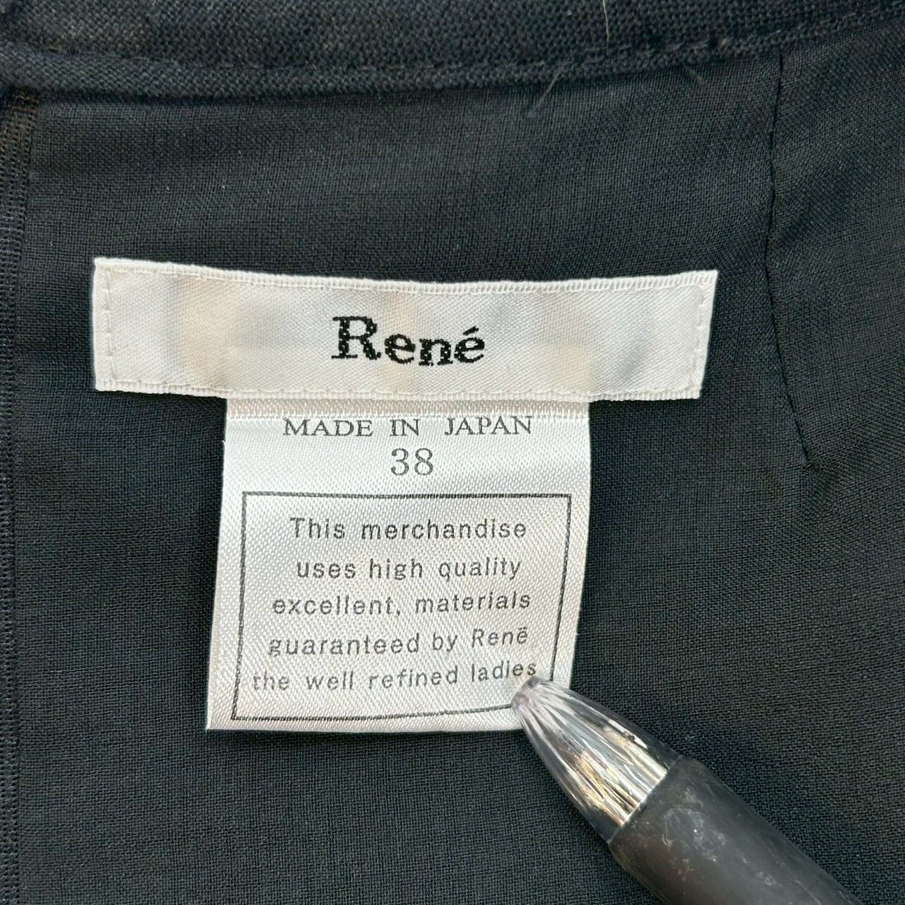 Rene ルネ リネンノースリーブワンピース ドレス ひざ丈 リネン100