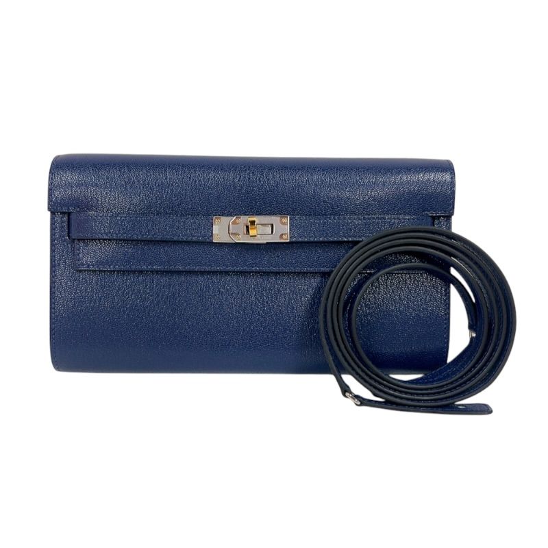 エルメス HERMES ケリートゥーゴー W刻印　(2024年製) ブルーサフィール　シルバー×ゴールド金具 シェーブル レディース ショルダーバッグ