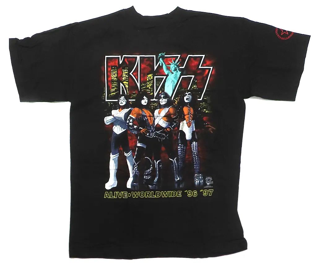 【中古】Tシャツ キッス(KISS) Tシャツ(NY) ブラック Lサイズ 「Alive/Worldwide Tour」