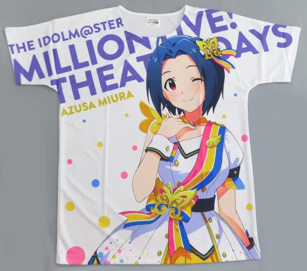 【中古】Tシャツ(キャラクター) 三浦あずさ(サイン無しver.) フルカラーTシャツ ヌーベル・トリコロールver. ホワイト フリーサイズ(Lサイズ) 「THE IDOLM＠STER MILLION LIVE! THEATER DAYS 1st anniv
