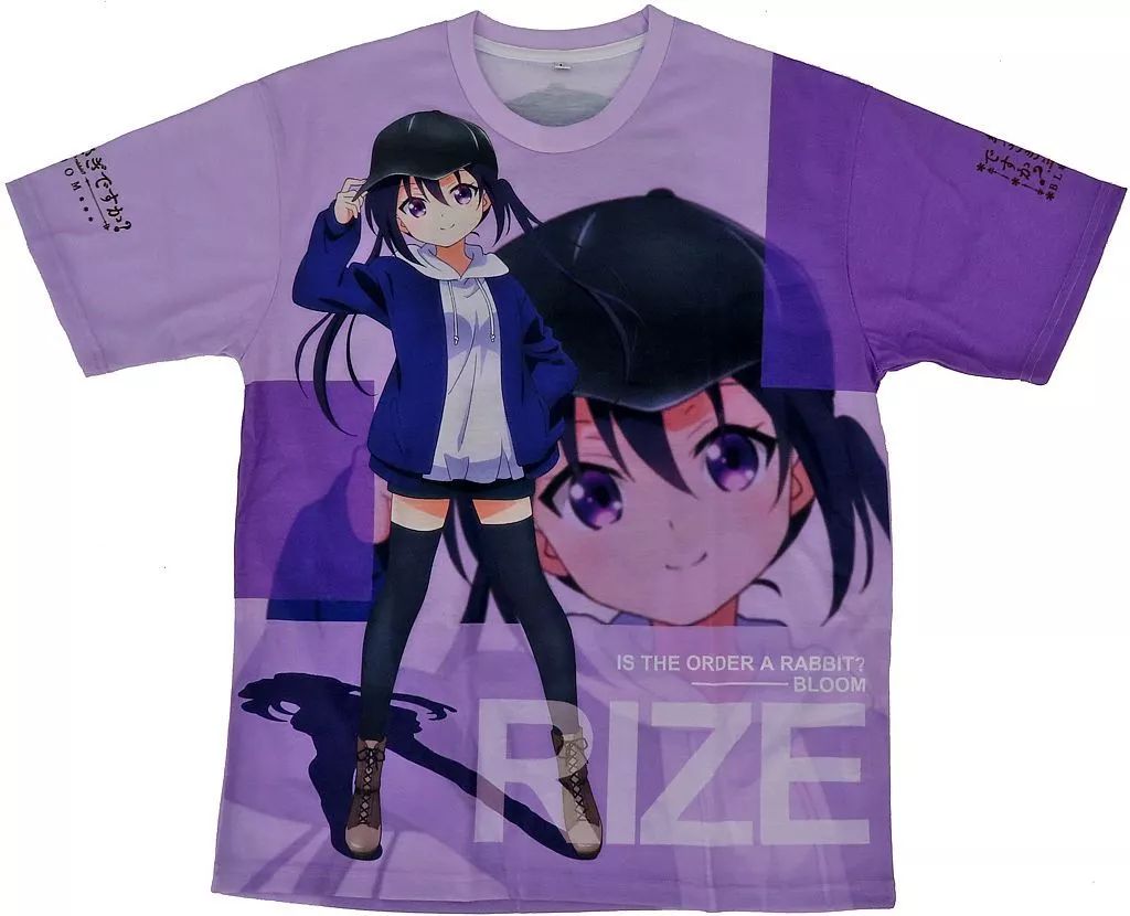 【中古】衣類 リゼ フルグラフィックTシャツ パープル Lサイズ 「ご注文はうさぎですか? BLOOM×ABEMA」