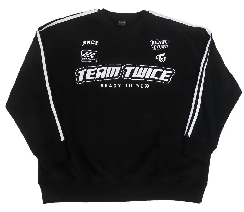 【中古】アウターウェア TWICE マンツーマン(スウェット) ブラック Lサイズ 「TWICE 5TH WORLD TOUR ’READY TO BE’ in JAPAN」