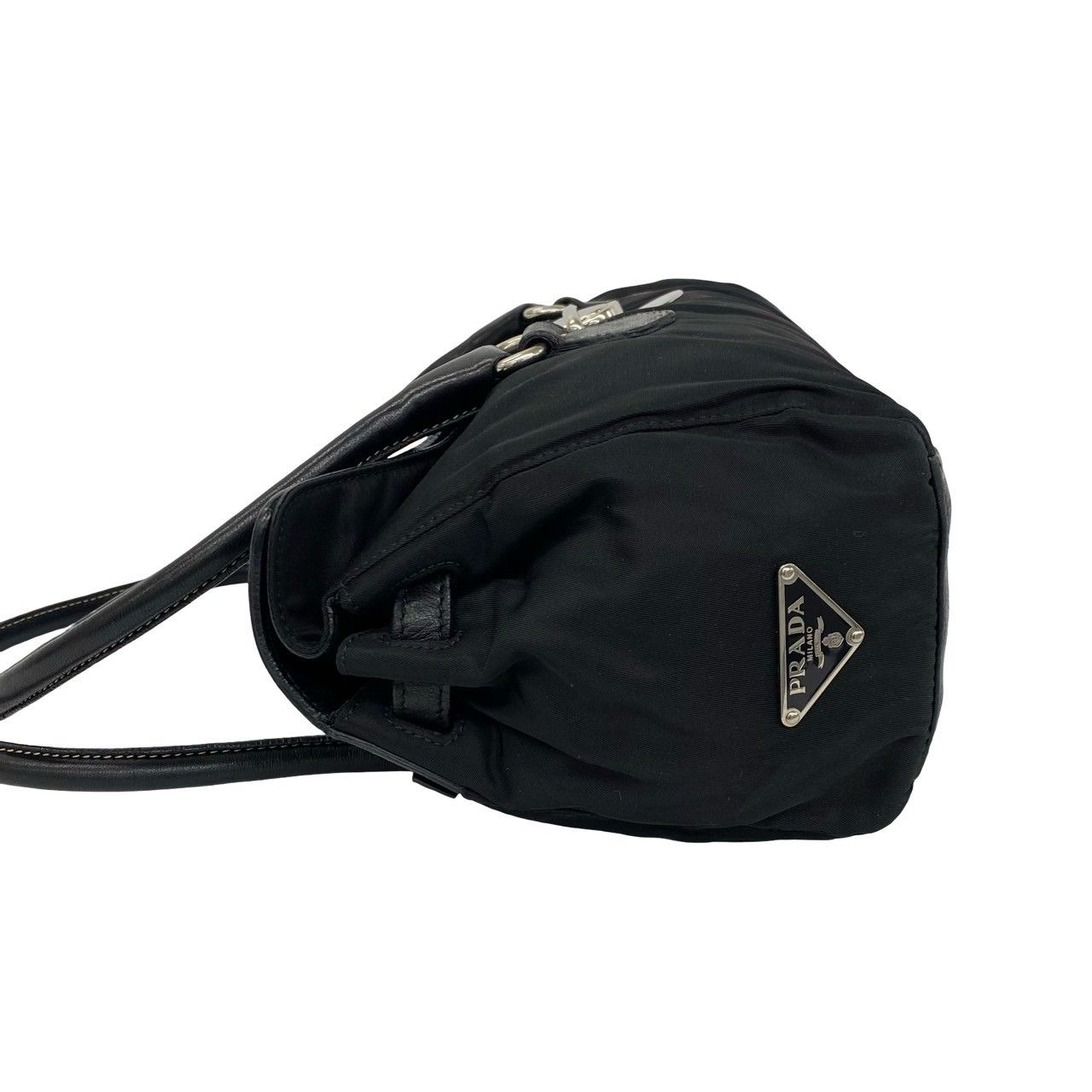 極 美品 希少品 PRADA プラダ 三角ロゴ 金具 レザー 本革 テスート