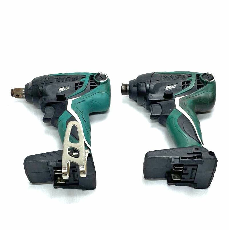 RYOBI RYOBI 充電式インパクトドライバー、充電式インパクトレンチセット BID-1440 BIW-1475 BCランク 52
